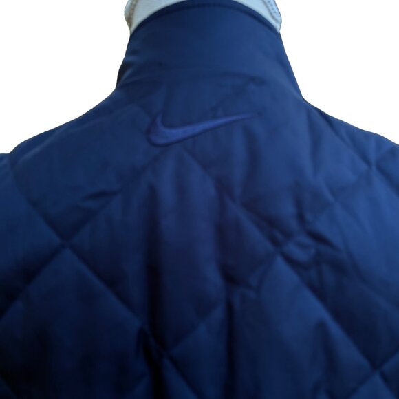 Nike Men’s Reversible Quilted Vest XL Navy Blue & White Fleece - Picture 3 of 11